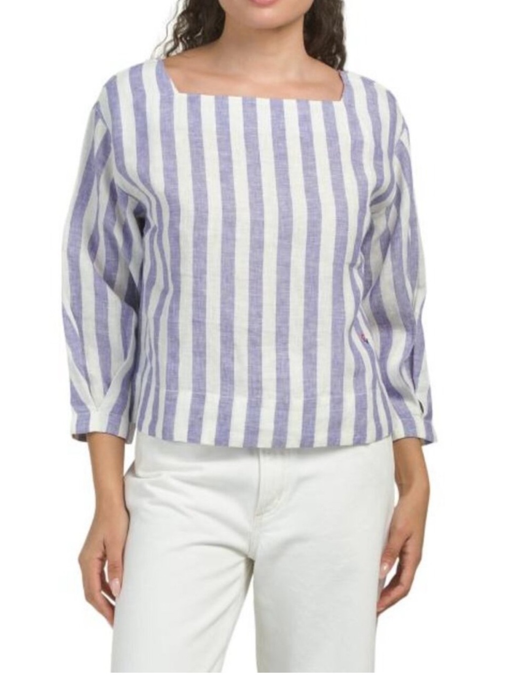 ❤️CLARE V. Linen Celia Striped Blouse